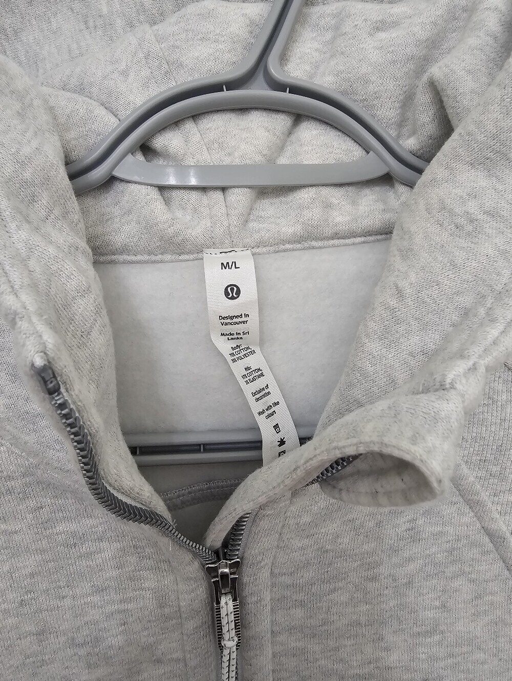 lululemon Scuba Oversized Light Gray Half-Zip Hooded Sweatshirt Size M/L - Picture 6 of 15